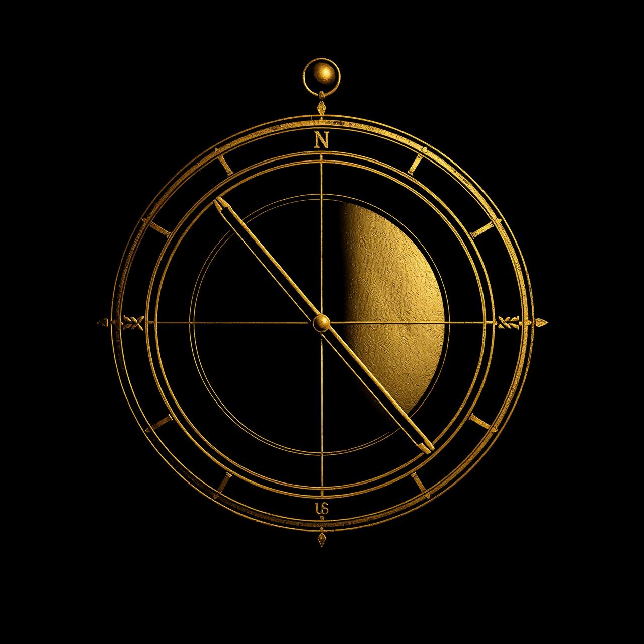 Antique meridian instrument in gold